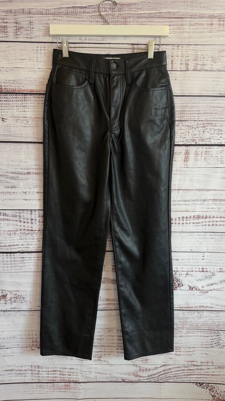 Madewell The Perfect Vintage Straight Faux Leather Pants NWT Size 24